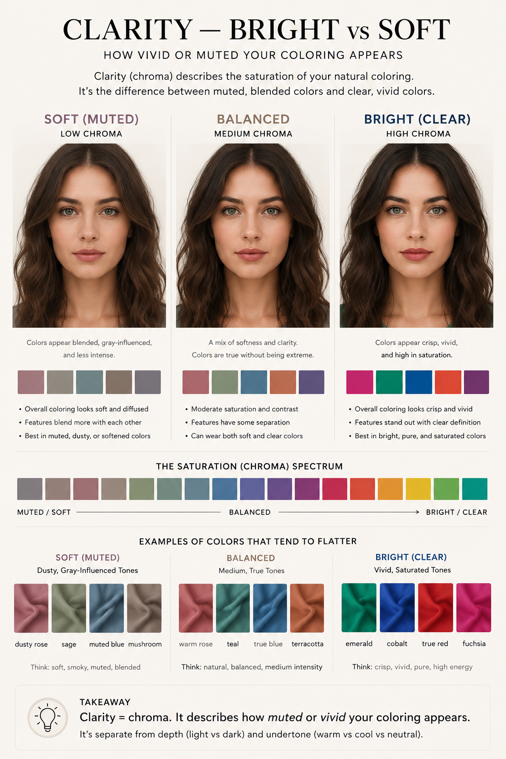 Chroma: clear and vivid against muted and soft